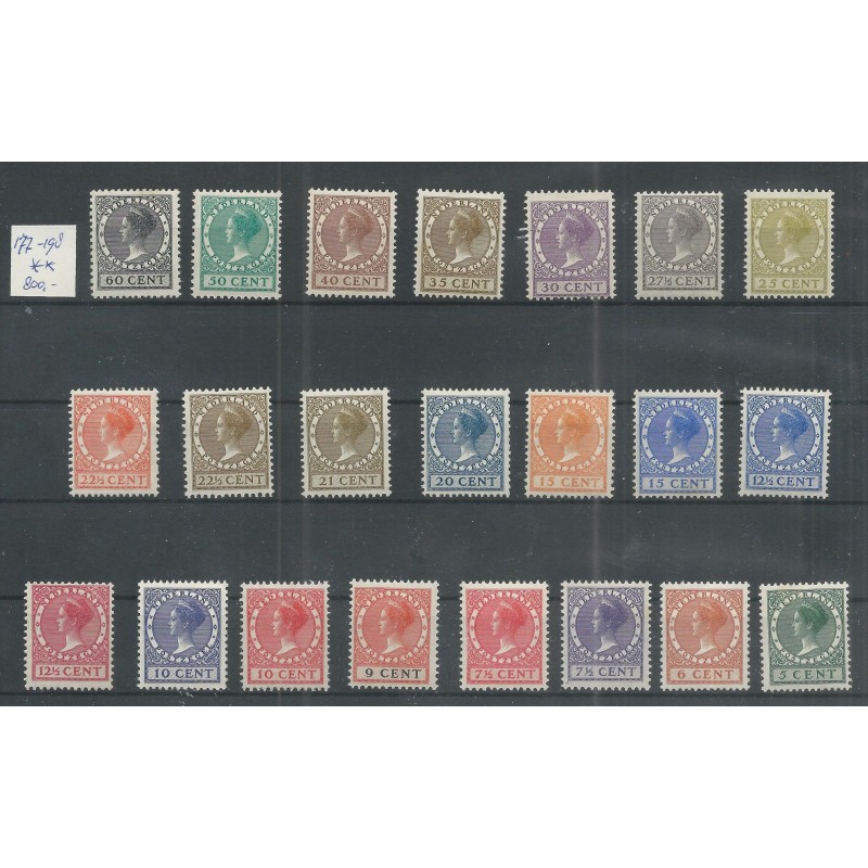 Nederland 177-198 Wilhelmina VETH MNH/postfris CV 800 € Nederland 177-198 Wilhelmina VETH MNH/postfris CV 800 €