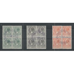 Nederland 136-138 Tentoonstelling in blokkeen van 4 VFU/gebr  CV 640 € Attest Vleeming!