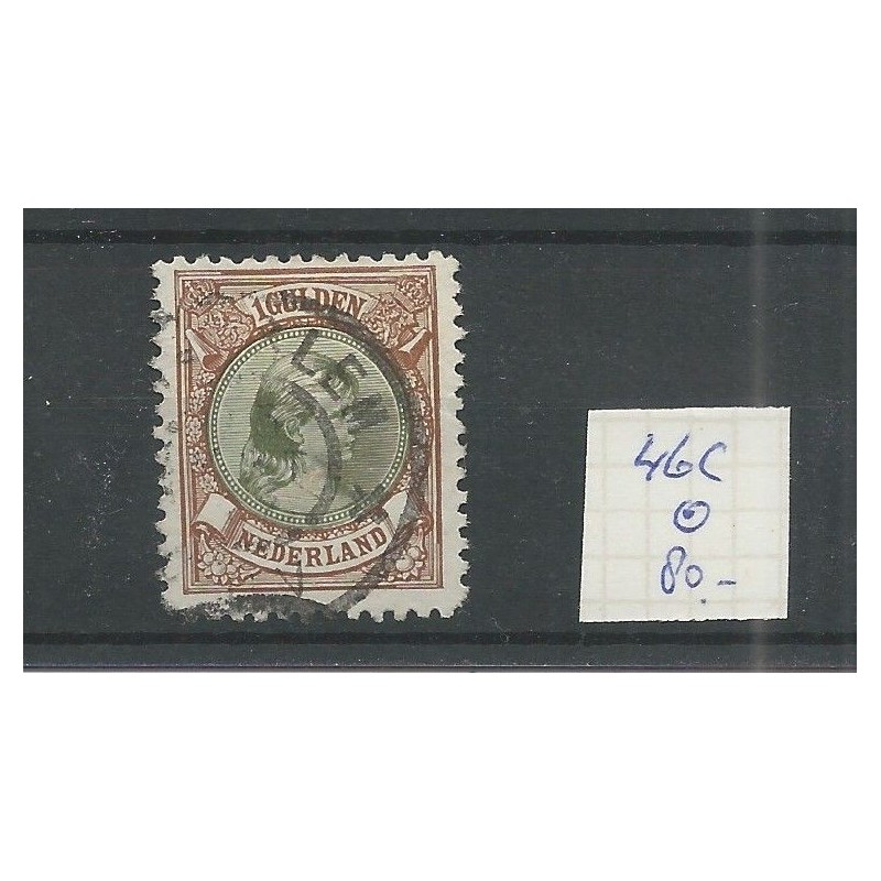 Nederland 46C Wilhelmina 1Gld VFU/gebr CV 80 € Nederland 46C Wilhelmina 1Gld VFU/gebr CV 80 €