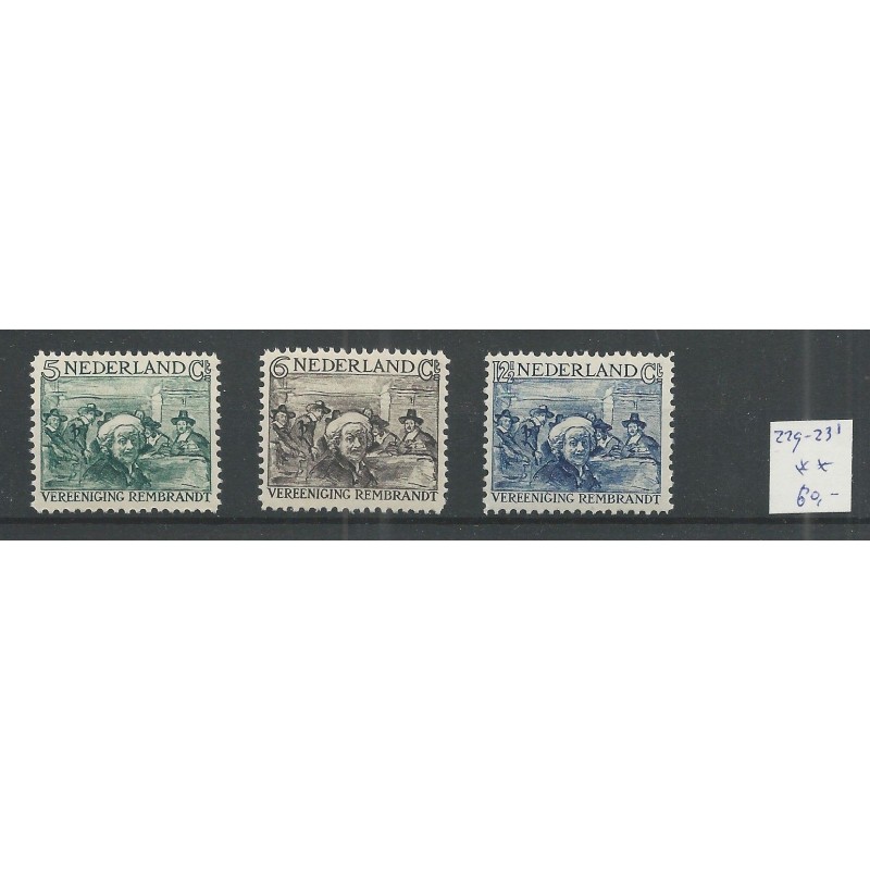 Nederland 229-231 Rembrandt MNH/postfris CV 80 € Nederland 229-231 Rembrandt MNH/postfris CV 80 €