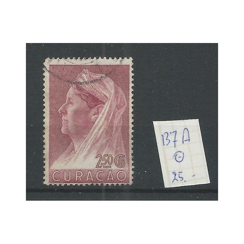 Curacao 137A Wilhelmina VFU/gebr CV 25 € Curacao 137A Wilhelmina VFU/gebr CV 25 €