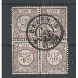 Nederland 33a  Cijfer  BLOKJE van 4  VFU/gebr CV 125 €