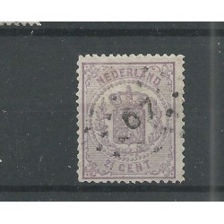 Nederland 18 met Puntstempel 67 zonder krul  VFU/gebr CV 250++ €