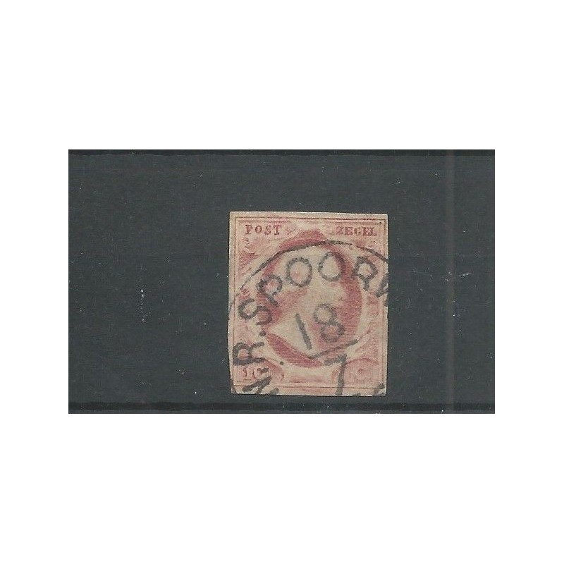 Nederland 2 met "N.R. SPOORWEG" grotesk Rondstempel VFU/gebr CV 500 € Nederland 2 met "N.R. SPOORWEG" grotesk Rondstempel VFU/gebr CV 500 €