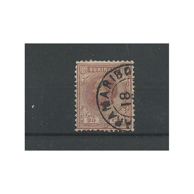 Suriname 11C Willem III 1873 VFU/gebr CV 50 € Suriname 11C Willem III 1873 VFU/gebr CV 50 €