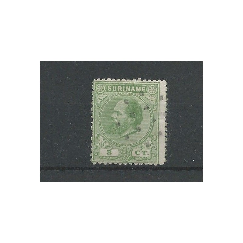 Suriname 3A Willem III 1873 stomp puntstempel VFU/gebr CV 17,5 € Suriname 3A Willem III 1873 stomp puntstempel VFU/gebr CV 17,5 €