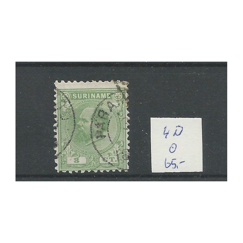 Suriname 4D Willem III 1873 VFU/gebr CV 65 € Suriname 4D Willem III 1873 VFU/gebr CV 65 €