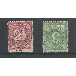 Suriname 18-19 Cijfer met STEMPELS  VFU/gebr CV 10+ €
