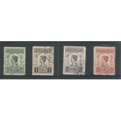 Suriname 100-103  Wilhelmina  VFU/gebr CV 72 €