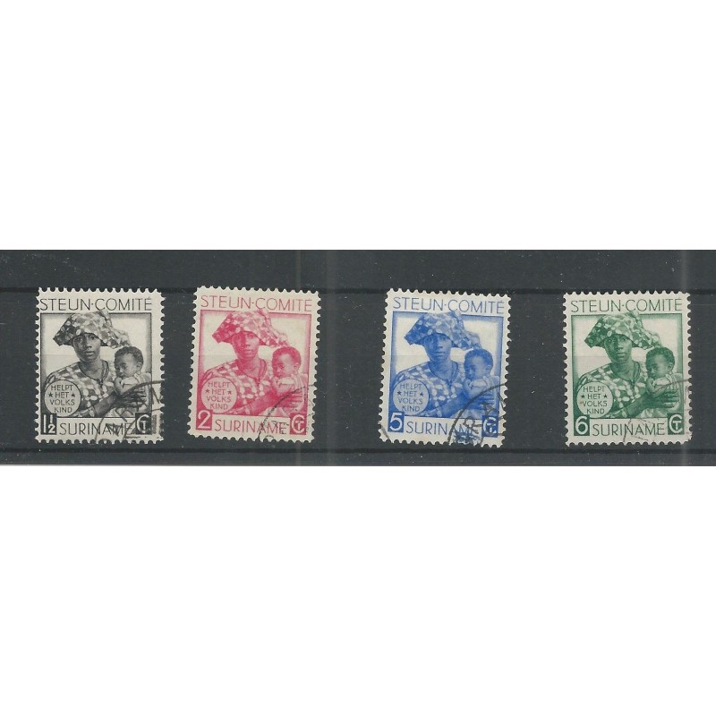 Suriname 146-149 Steuncomité VFU/gebr CV 22,5 € Suriname 146-149 Steuncomité VFU/gebr CV 22,5 €