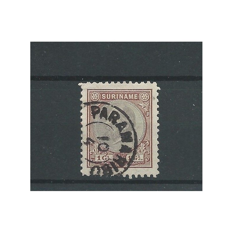 Suriname 14F willem III 1873 VFU/gebr CV 65 € Suriname 14F willem III 1873 VFU/gebr CV 65 €