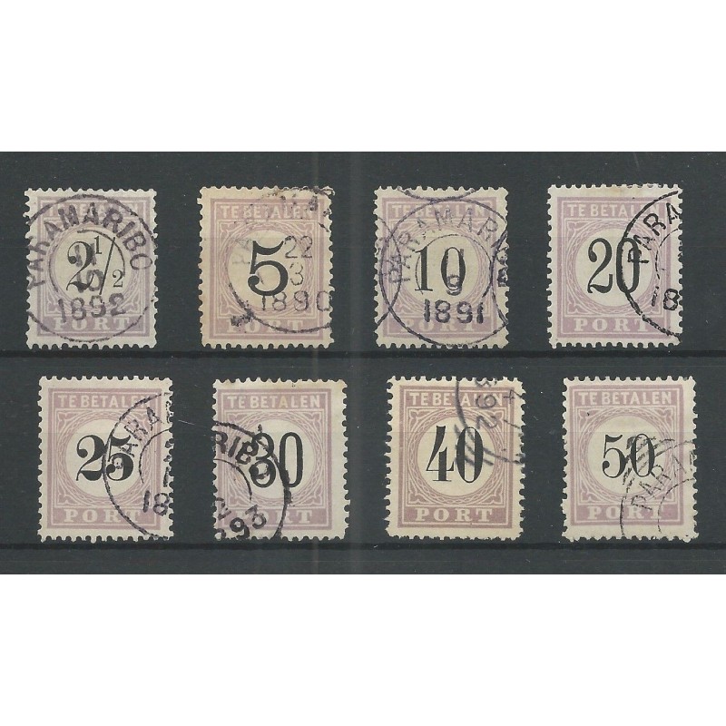 Suriname P1-8 Port 1886  VFU/gebr CV 240 €