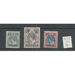 Curacao  26-28 Frankeerzegel met opdruk MNH/postfris  CV 275 €  PrachT !!
