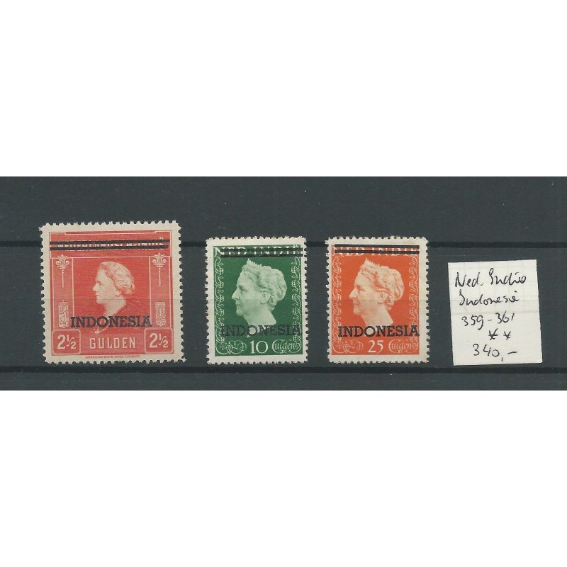 Ned. Indie  359-361 Wilhelmina MNH/postfris  CV 340 €