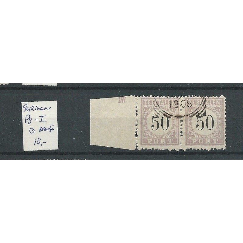 Suriname P8 Type I paartje VFU/gebr CV 18 € Suriname P8 Type I paartje VFU/gebr CV 18 €