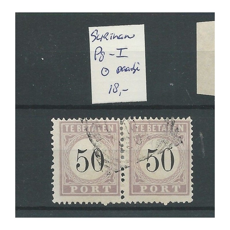 Suriname P8 Type I paartje VFU/gebr CV 18 € Suriname P8 Type I paartje VFU/gebr CV 18 €