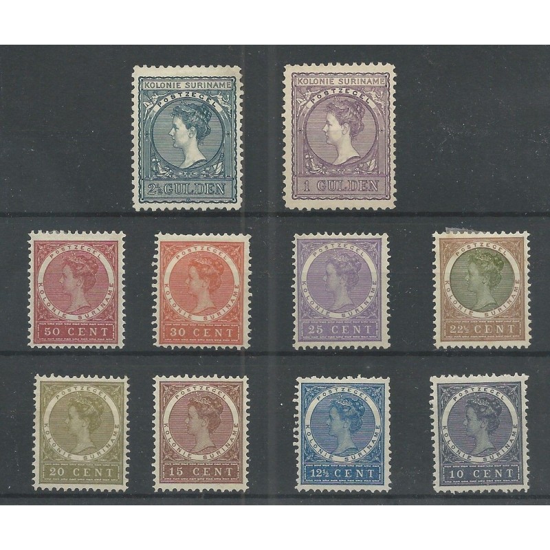 Suriname 48-57 Wilhelmina MH/ongebr CV 360 €Pracht !! Suriname 48-57 Wilhelmina MH/ongebr CV 360 €Pracht !!