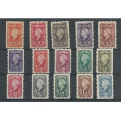 Suriname 229-243 Wilhelmina MH/ongebr CV 300 €Pracht !!