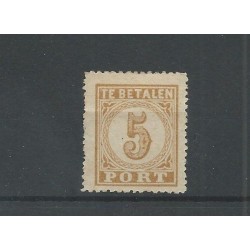 Ned. Indie  P1 port 1874  MH/ongebr CV 375 €  PRACHT  !!