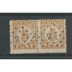 Ned. Indie  P1 Port 1874  paartje VFU/gebr CV 700 €  PRACHT  !!