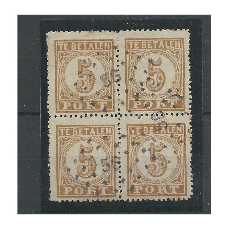 Ned. Indie P1 Port 1874 blokje van 4 VFU/gebr CV 2000 € PRACHT !! Ned. Indie P1 Port 1874 blokje van 4 VFU/gebr CV 2000 € PRACHT !!