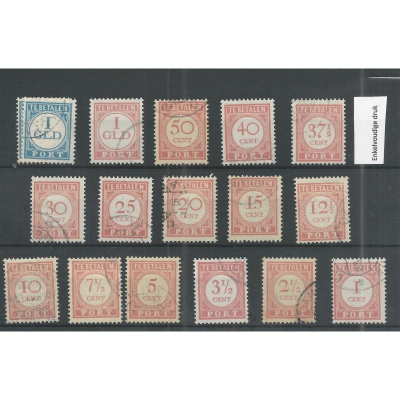 Ned. Indie P23-39 Port 1913 enkelvoudig VFU/gebr CV 110 € PRACHT !! Ned. Indie P23-39 Port 1913 enkelvoudig VFU/gebr CV 110 € PRACHT !!