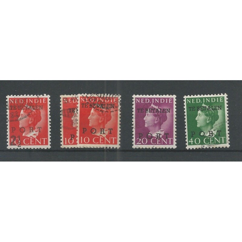 Ned. Indie P49-52 Port 1946 tweevoudig VFU/gebr CV 67,5 € PRACHT !! Ned. Indie P49-52 Port 1946 tweevoudig VFU/gebr CV 67,5 € PRACHT !!