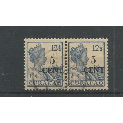 Curacao 74a hulpzegel PAARTJE VFU/gebr  CV 115+ € Pracht !!
