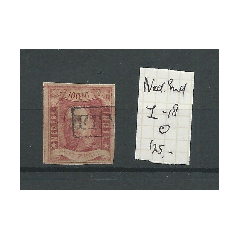 Ned.Indie 1 pos 18 Willem III 1864 VFU/gebr CV 125 € Ned.Indie 1 pos 18 Willem III 1864 VFU/gebr CV 125 €