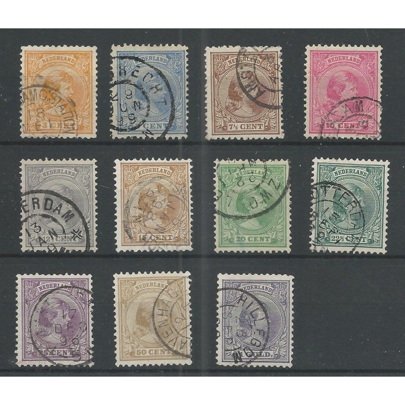 Nederland 34-44 Wilhelmina VFU/gebr CV 178 € Nederland 34-44 Wilhelmina VFU/gebr CV 178 €