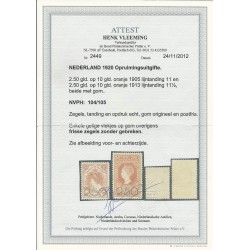 Nederland 104-105PM Opruimingsuitgifte MNH/postfris CV 1175 € Certificaat !!