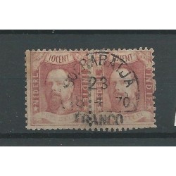 Ned.Indie  2 pos 32-33 paartje "SOERABAJA 1870" VFU/gebr  CV 850 €