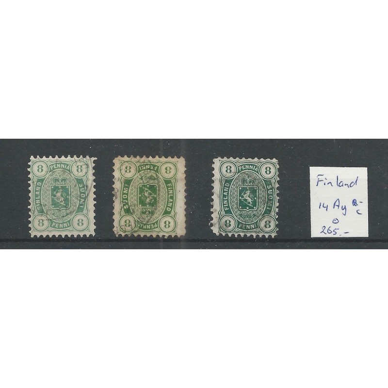 Finland 14Ay a-c Wapen 1875 VFU/gebr CV 265 € Finland 14Ay a-c Wapen 1875 VFU/gebr CV 265 €