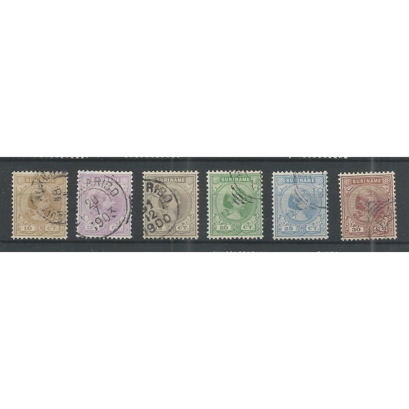 Suriname 23-28 Wilhelmina VFUgebr CV 31 € PRACHT !! Suriname 23-28 Wilhelmina VFUgebr CV 31 € PRACHT !!