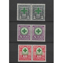Suriname 127-129 Groen Kruis paartjes MNH/postfris  CV 22 € PRACHT !!