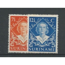 Suriname 276-277  Wilhelmina MNH/postfris  CV 7 € PRACHT !!