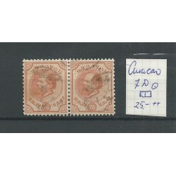 Curacao  7D  Willem III 1873  paartje  VFU/gebr  CV  25+ €