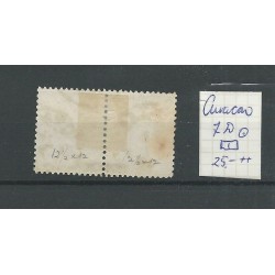 Curacao  7D  Willem III 1873  paartje  VFU/gebr  CV  25+ €