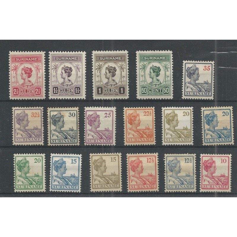 Suriname 87-103 Wilhelmina MH/ongebr CV 147 € PRACHT !! Suriname 87-103 Wilhelmina MH/ongebr CV 147 € PRACHT !!