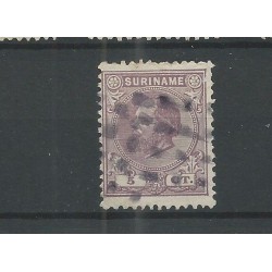 Suriname 5C Willem III met STOMP puntstempel  VFU  CV ?? € PRACHT !!