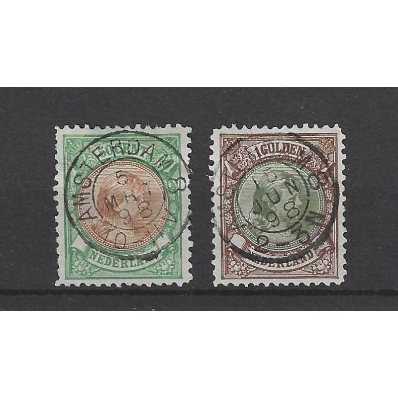 Nederland 45/46 met "AMSTERDAM-8 1898" kleinrond VFU/gebr CV 75+ € Nederland 45/46 met "AMSTERDAM-8 1898" kleinrond VFU/gebr CV 75+ €