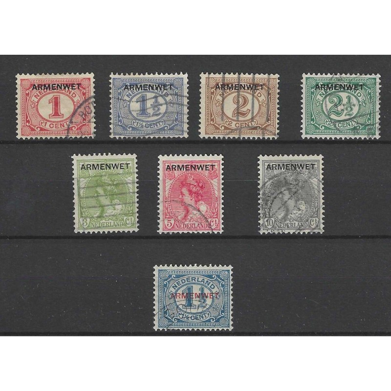 Nederland D1-8 Dienst "ARMENWET" VFU/gebr CV 240 € Pracht !! Nederland D1-8 Dienst "ARMENWET" VFU/gebr CV 240 € Pracht !!