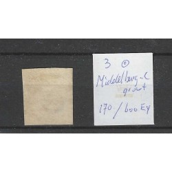 Nederland 3 Willem III   "MIDDELBURG-C" VFU/gebr CV 170 €  + 600 Eysinga  Pracht !!