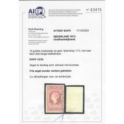 Nederland 101 Wilhelmina 10Gld VFU/gebr CV 900 € Attest !!