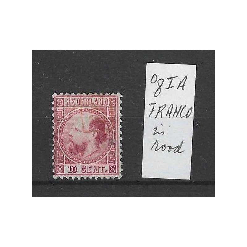 Nederland 8I-A Willem III FRANCO in rood VFU/gebr CV 40 € Nederland 8I-A Willem III FRANCO in rood VFU/gebr CV 40 €