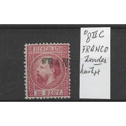 Nederland 8II-C "Franco zonder kastje"  VFU/gebr  CV 30 €