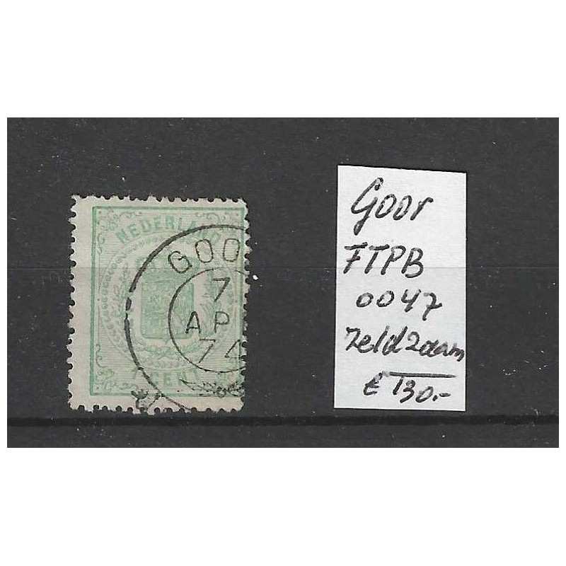 Nederland 15 met "GOOR 1874" franco-takje" VFU/gebr CV 130 € Nederland 15 met "GOOR 1874" franco-takje" VFU/gebr CV 130 €