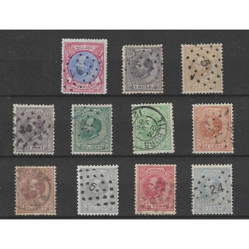 Nederland 19-29 Willem III 1872 VFU/gebr CV 317 € Nederland 19-29 Willem III 1872 VFU/gebr CV 317 €