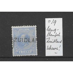 Nederland 19 met ZUIDLAND  langstempel VFU/gebr  CV ?? €