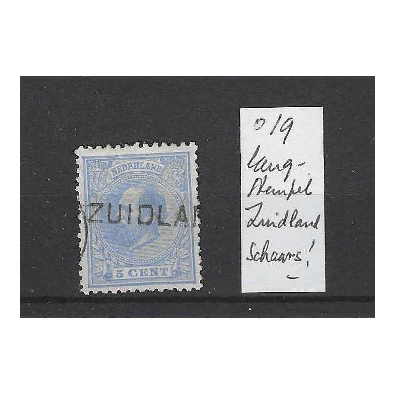Nederland 19 met ZUIDLAND langstempel VFU/gebr CV ?? € Nederland 19 met ZUIDLAND langstempel VFU/gebr CV ?? €